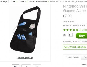 6.80 euros un sac pour transporter une console wii ou autre