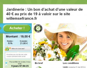 Bon plan jardinage : 19 euros le bon d’achat de 40 à utiliser chez willemse