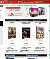 50 euros de reduction pour 100 d’achats en blu ray dvd
