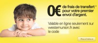 BON PLAN transfert argent gratuit Western Union