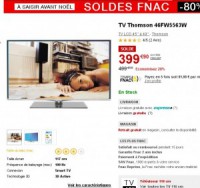 Smart tv 3d 46 pouces à moins de 400 euros
