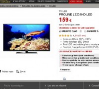 Tv 32 pouces pas chère à 159 euros