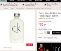 bon plan parfums : ck one 200ml à 35 euros