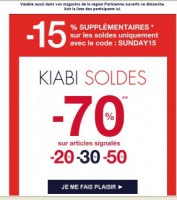 Soldes kiabi : 15 pourcent de remise en plus