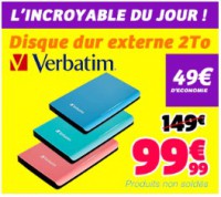 BON PLAN disque dur externe 2 To Verbatim USB 3.0 à 99 euros