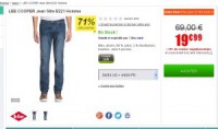 jeans lee cooper pas cher à 20 euros