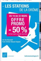 Rhone alpes : 50 pourcent sur les forfaits de ski du 19 au 22 mars dans les stations de la Drome