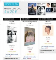 BONNE AFFAIRE CD ET DVD : 4 cd ou dvd pour 20 euros …