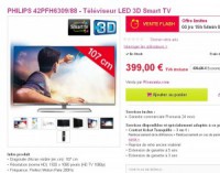 Smart tv 3d 42 pouces pas chere à 410 euros
