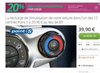 bon plan recharge clim auto à 32 euros dans un centre POINT S de l’ouest
