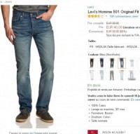 bon plan jeans levis hommes à 40 euros