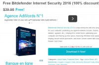 Antivirus bitdefender internet security 2016 gratuit pour 6 mois