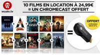 BON PLAN Google Chromecast  est à 24,90 euros avec 10 films VOD inclus