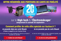 BON PLAN Bon plan High-tech / Electroménager : 20% de votre achat re-crédités sur la carte Auchan (samedi uniquement)