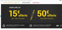 Fnac adherent : 15 euros en bon d’achat pour 150 , 50 pour 400 d’achats jusqu’au 26 octobre