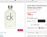 Parfum CK ONE 200ml pas cher à 34 euros