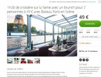 Paris : Croisiere pour deux avec brunch et champagne pour 49 euros au lieu du double
