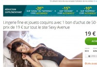 Bon plan lingerie: 15.2 euros le bon d’achat sexy avenue d’une valeur de 50 euro