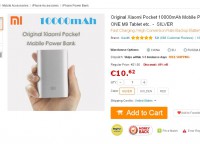 Batterie autonome 10000 mah xiaomi à 10.62 euros portinclus