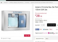 Super affaire coffret parfum azzaro chrome 100ml à 28 euros port inclus
