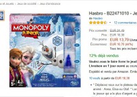 Monopoly junior reine des neiges à moins de 14 euros
