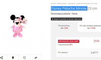 Disney : Peluche Minnie à 7.5 euros à moitié prix