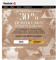 Reebok : 30% de réduction sur une sélection d’articles