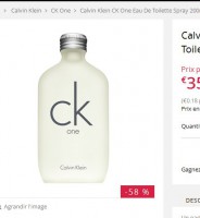 Eau de Toilette Calvin Klein CK ONE 200ml à 31.66 euros port inclus
