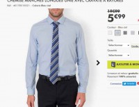 Chemise hommes avec cravatte à moins de 6 euros