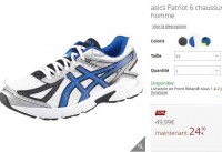 Chaussures de running Asics Patriot à moins de 25 euros port inclus