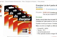8 piles energizer A23 pour 8.43 euros .. pas cher
