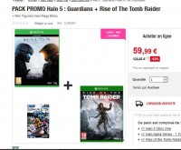 Jeux xbox one: pack Halo5 + TOmb Raider + figurine à 59 euros