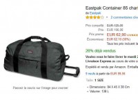 Bon plan sac de voyage eastpack à 60 euros (vente flash)