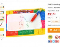 Jouet pas cher : tapis doodle mat à 2.92 euros ( sur lequel on ecrit avec un stylo rempli d’eau)