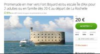 Ouest : 2 heures de croisiere commentée vers Fort Boyard pour 20 euros pour deux adultes