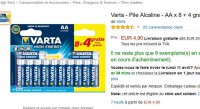 4.9 euros les 12 piles alcalines Varta AA