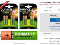 8 piles rechargeables duracell AAA à 11.40 euros port inclus