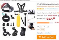 18 euros le kit d’accessoires pour caméras sportive