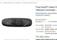 Moins de 15€ le clavier souris azerty pour smart tv , box tv