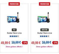 Offre jeu video : Guitar Hero Live à 49 euros avec deux guitares