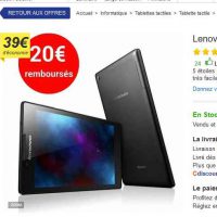 Tablette Lenovo 7 pouces qui revient à moins de 40€