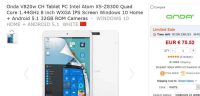 Tablette 8 pouces android windows quad core 2go de ram 32go à 75 euros