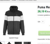 Veste coupe vent Puma Wind à capuche à 24 euros (voire moins)