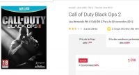 Wii U: jeu call of duty black ops 2 à moins de 2€