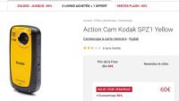 Caméra sportive kodak à 60€ dans les soldes