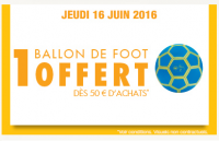 U : un ballon de foot offert à partir de 50€ d’achat le jeudi 16 juin