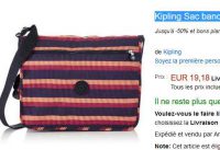 Sac bandouliere kipling Stripe à moins de 20€