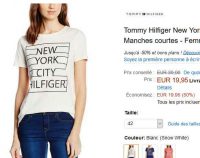 Bon prix tee shirt hilfiger femmes à 19.9€