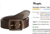 Super affaire : ceinture wrangler en cuir pour hommes à 13.5€