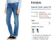 Jeans femmes kaporal Clyde à 27.5€